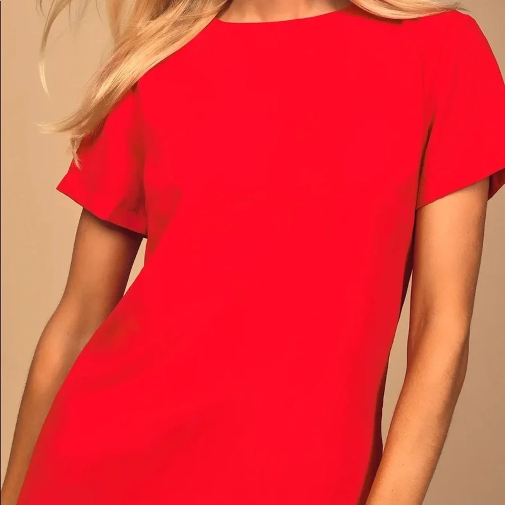 Lulus Red Shift Dress - Picture 5 of 5